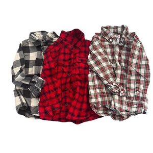 Boys 3T Long Sleeve Shirt Lot (8 Pieces), Carter’s, Okie Dokie Plaid ButtonDowns